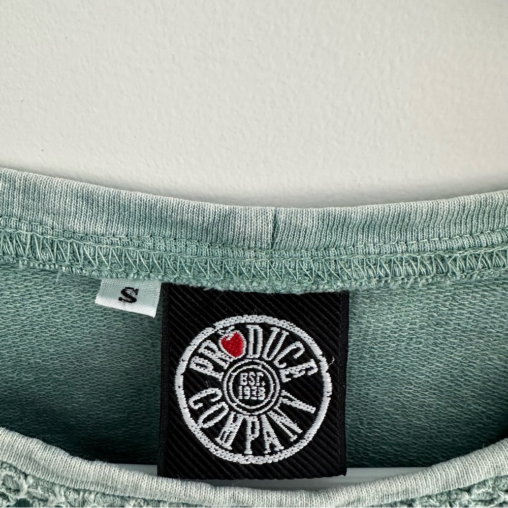 Produce company Textured Green sweatshirt Boho relaxed - Picture 3 of 6